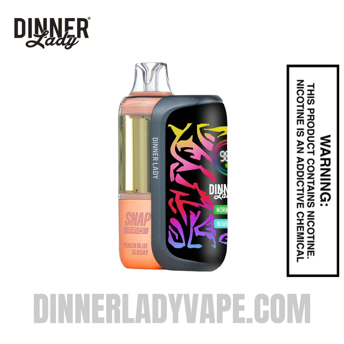 Peach Blue Slushy Dinner Lady Snap Pro 35K Disposable Vape Kit Peach Blue Slushy Dinner Lady Snap Pro 35K Disposable Vape Kit