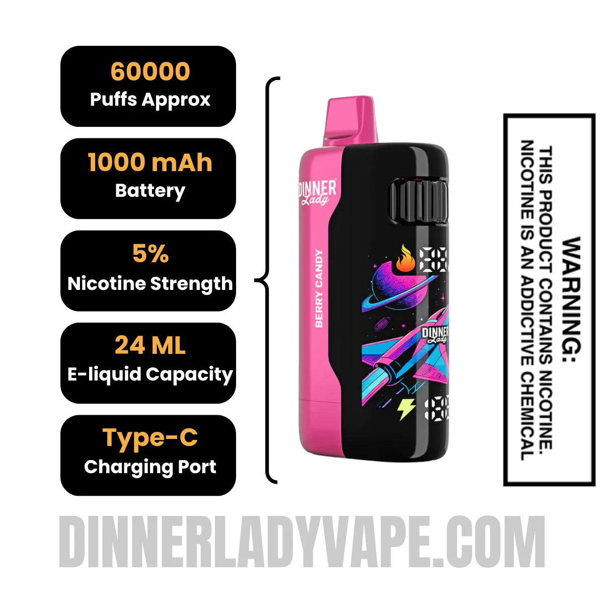 mobo lady killer vape flavor Berry Candy Dinner Lady Galax 60K Disposable Vape
