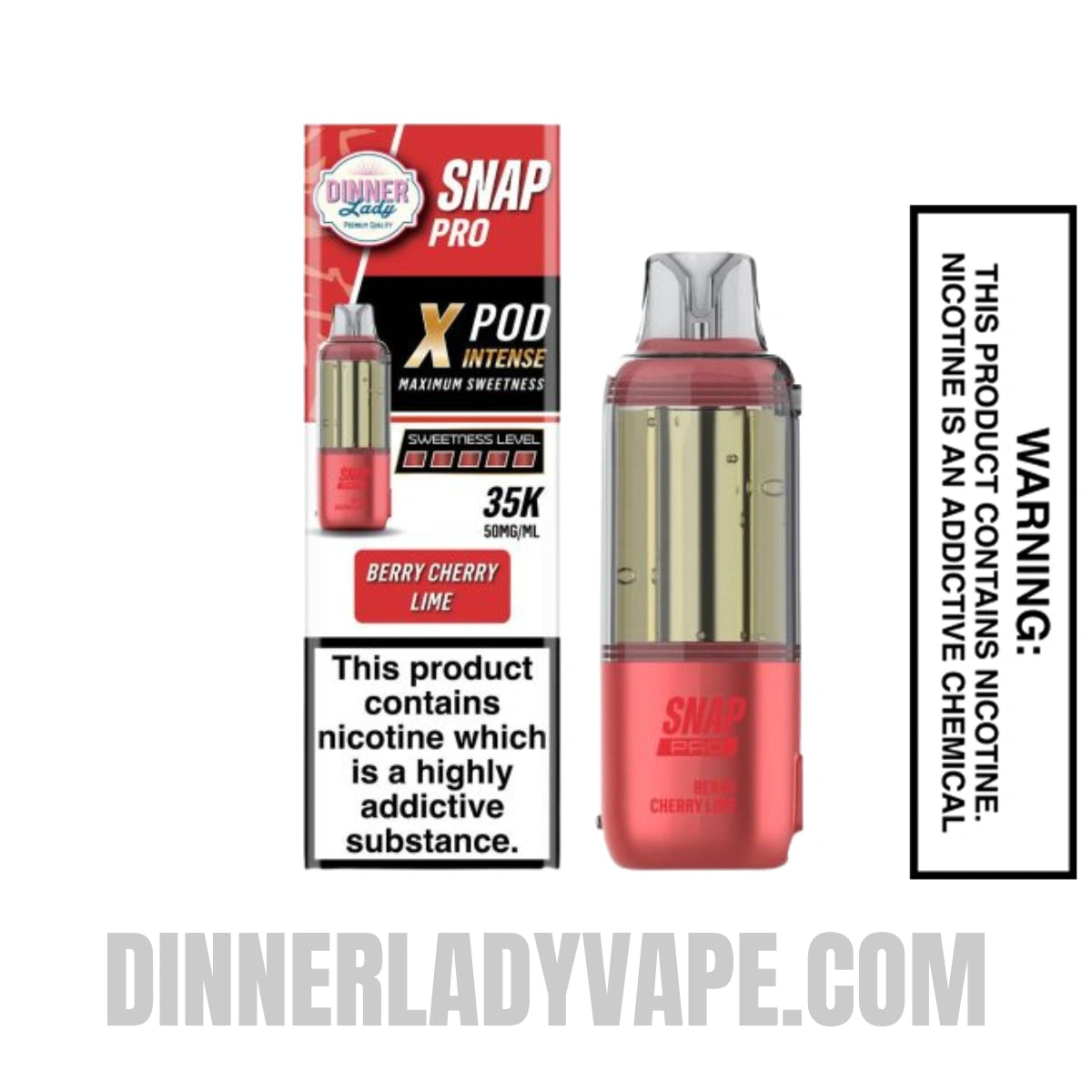 Berry Cherry Lime Dinner Lady Snap Pro Intense 35K Pre-filled Replacement Pod With Package Box