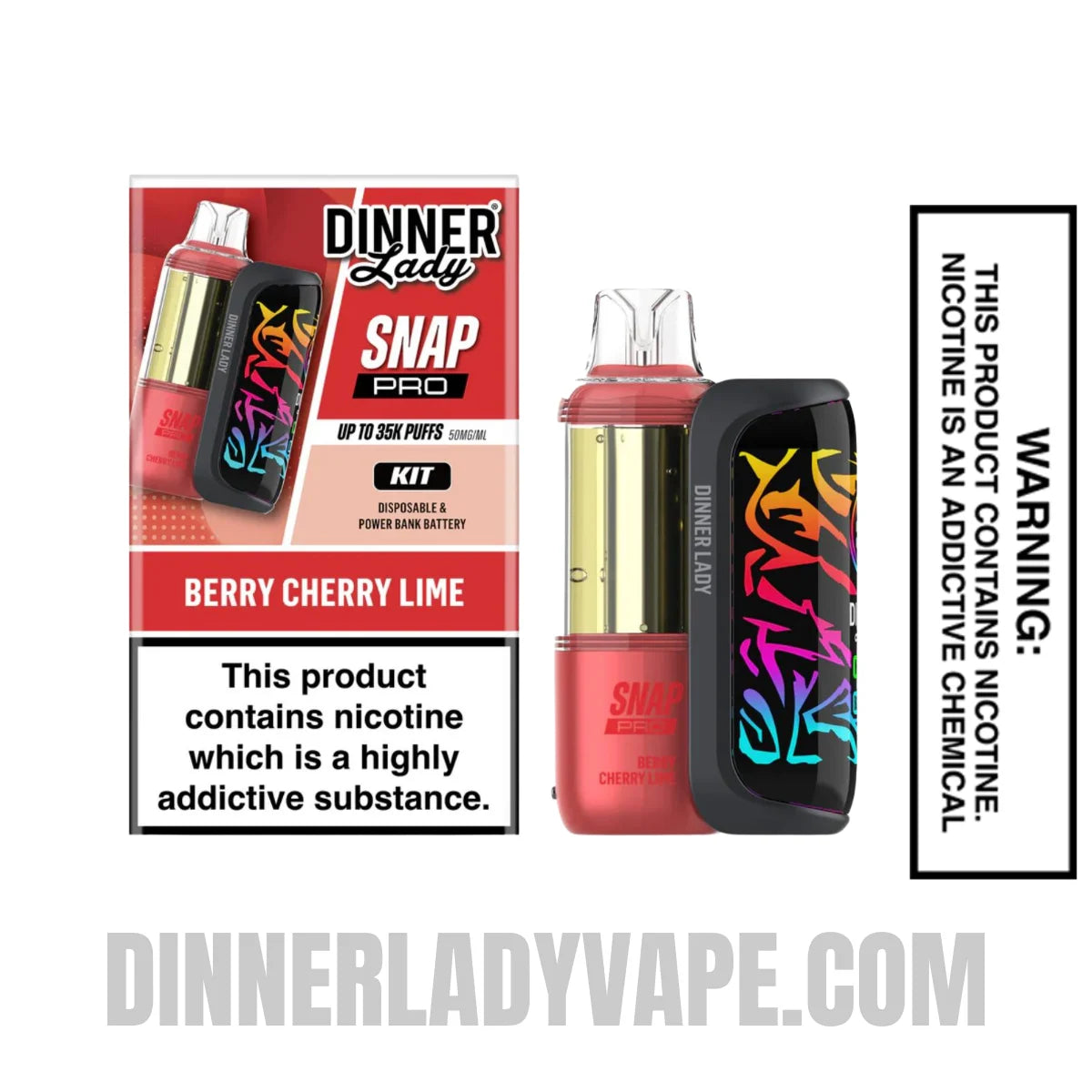 Berry Cherry Lime Dinner Lady Snap Pro 35K Disposable Vape Kit Berry Cherry Lime Dinner Lady Snap Pro 35K Disposable Vape Kit