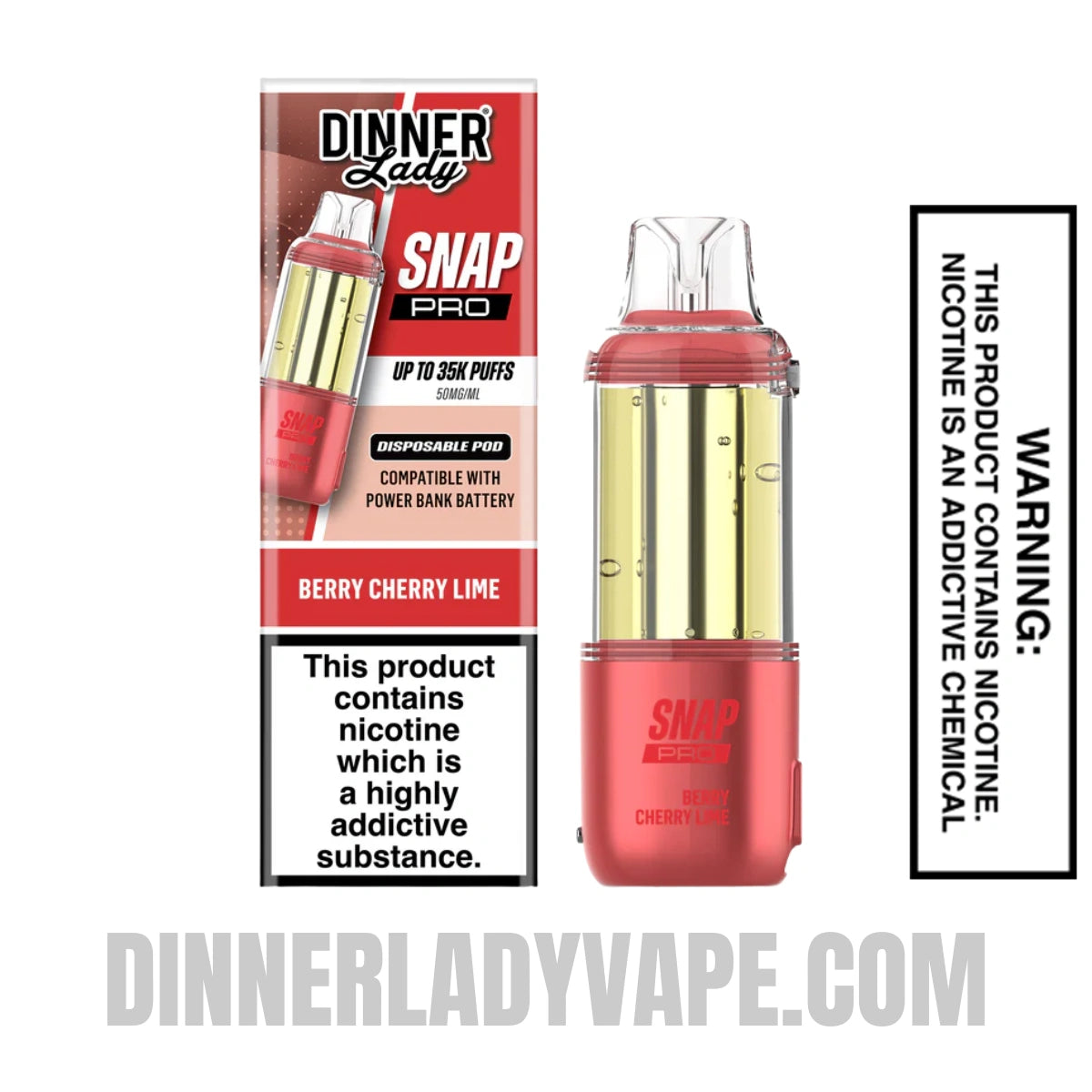 Berry Cherry Lime Dinner Lady Snap Pro 35K Disposable Vape Pod With Package Box
