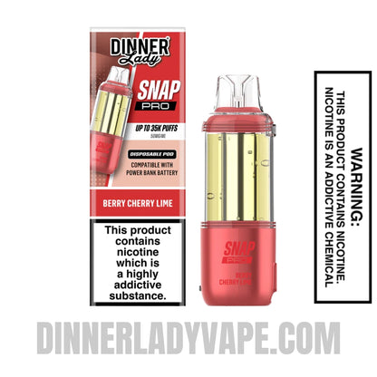 Berry Cherry Lime Dinner Lady Snap Pro 35K Disposable Vape Pod With Package Box