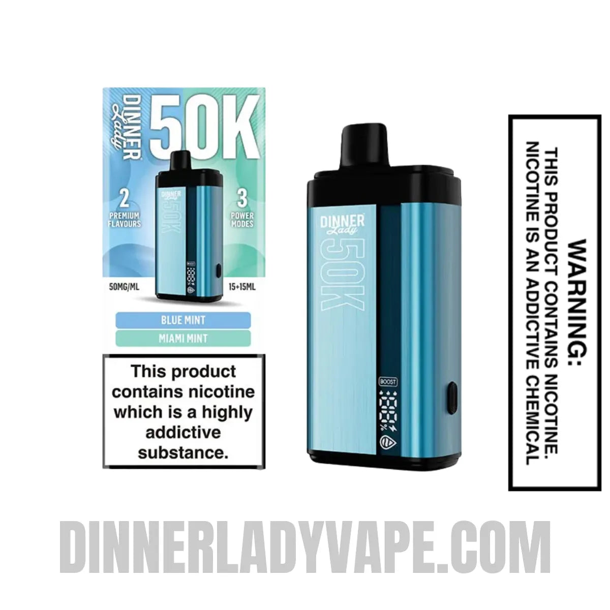 Blue Mint x Miami Mint Dinner Lady 50K Disposable Vape  With Package Box