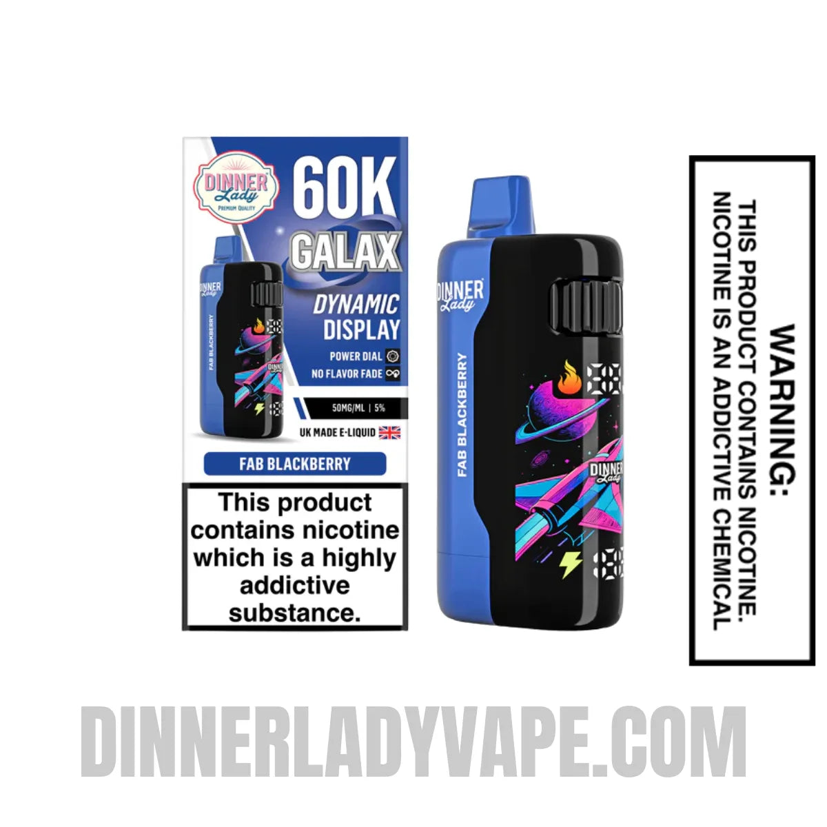Fab Blackberry Dinner Lady Galax 60K Disposable Vape