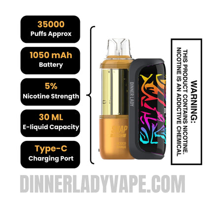 Mexico Mango Dinner Lady Snap Pro 35K Disposable Vape Kit Specifications