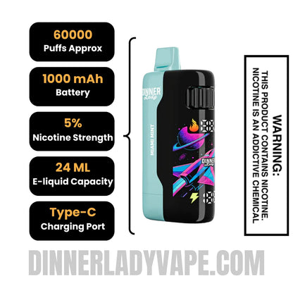 Miami Mint Dinner Lady Galax 60K Disposable Vape Specifications