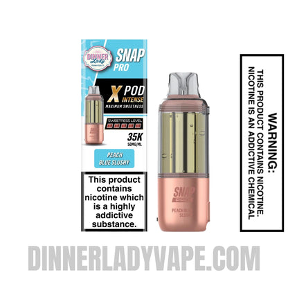 Peach Blue Slushy Dinner Lady Snap Pro Intense 35K Pre-filled Replacement Pod With Package Box
