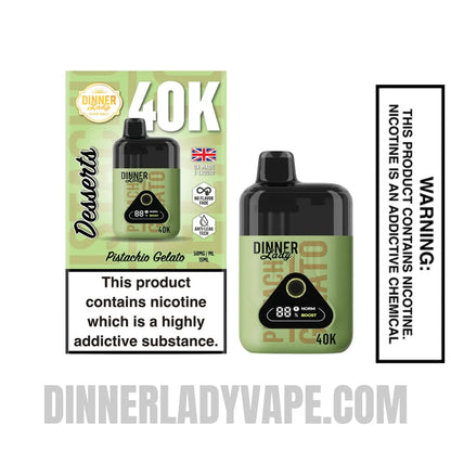 Pistachio Gelato Dinner Lady Desserts 40K Disposable Vape with Package Box