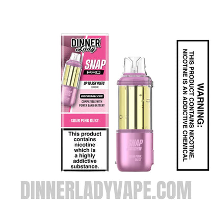 Sour Pink Dust Dinner Lady Snap Pro 35K Disposable Vape Pod With Package Box