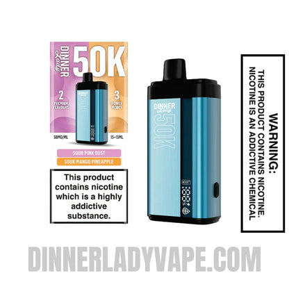 Sour Pink Dust x Sour Mango Pineapple Dinner Lady 50K Disposable Vape With Package Box